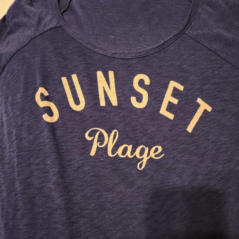 Sundry vacation tshirt sz 3 (L) Sunset Plage [beach, in French] swim cover